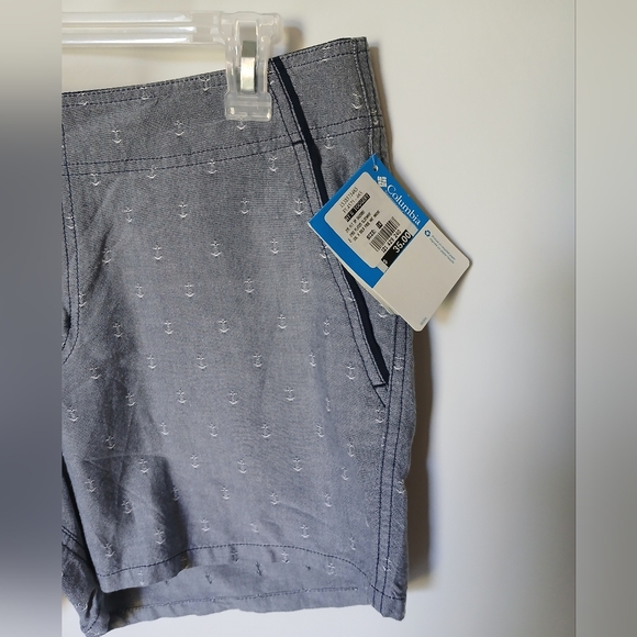 Columbia Womens Sportwear PFG Shorts Size 14 Collegiate Navy White Anchor Print - Picture 5 of 11
